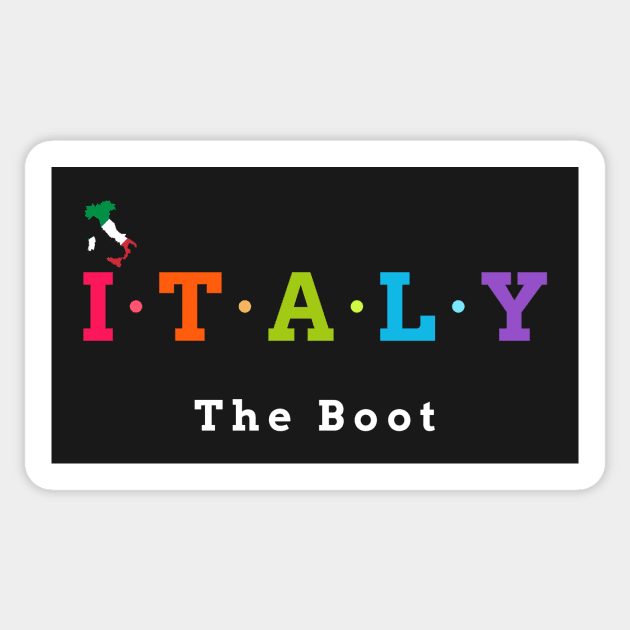 Italy, The Boot (Flag Version) Sticker by Koolstudio